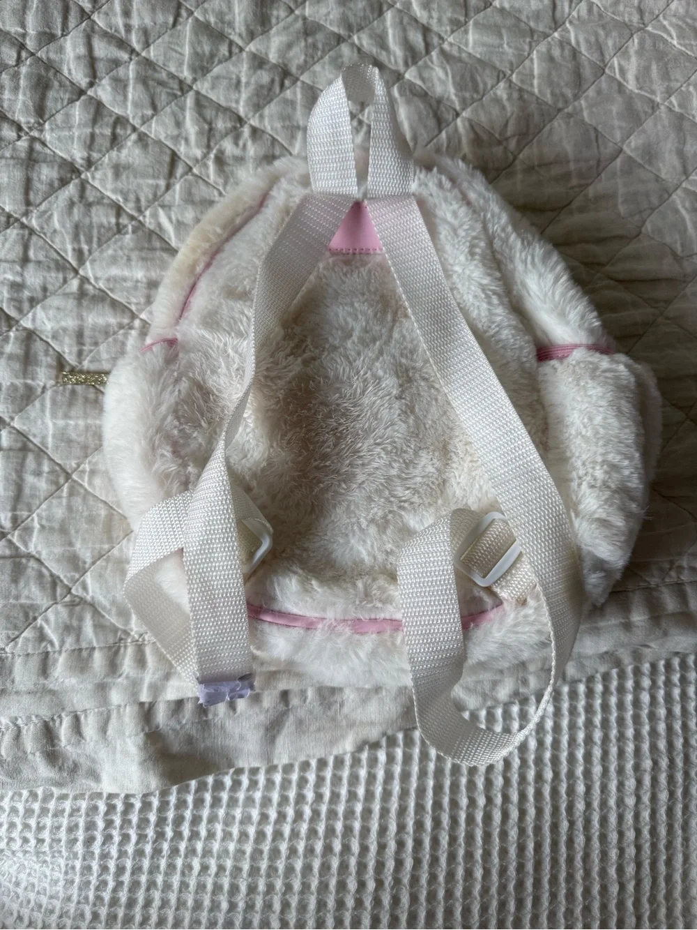 Plush Swan Kids Backpack - Soft Pink and White